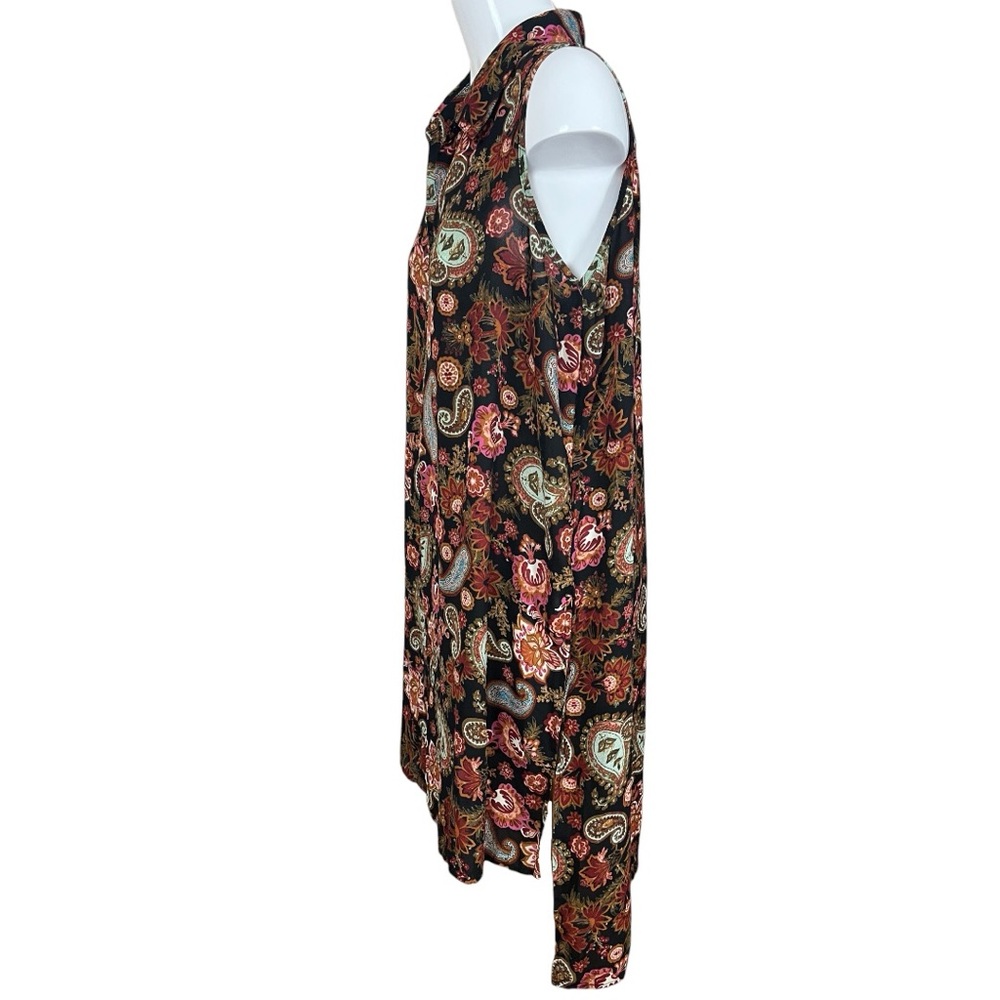 Spense Bohemian Floral Button Down Sleeveless High Low Tunic/Dress Size 1X - Picture 2 of 10